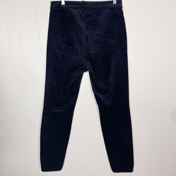 LOFT Size 28 / 6 Navy Blue Curvy Skinny Corduroy Pants High Waist Cotton Modal - Picture 2 of 11